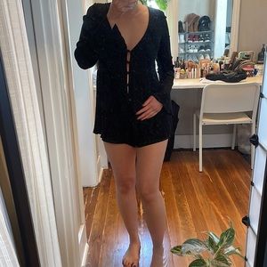 Black long sleeved romper